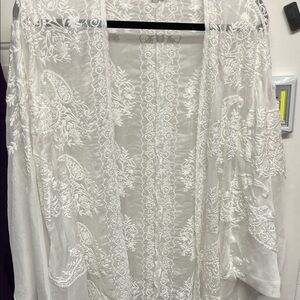 Elegant Sundance Cream sheer coverup Kimono